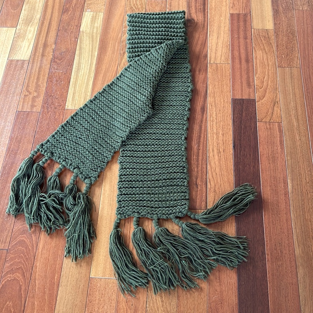 Olive green BP fringe scarf from Nordstrom 64x8